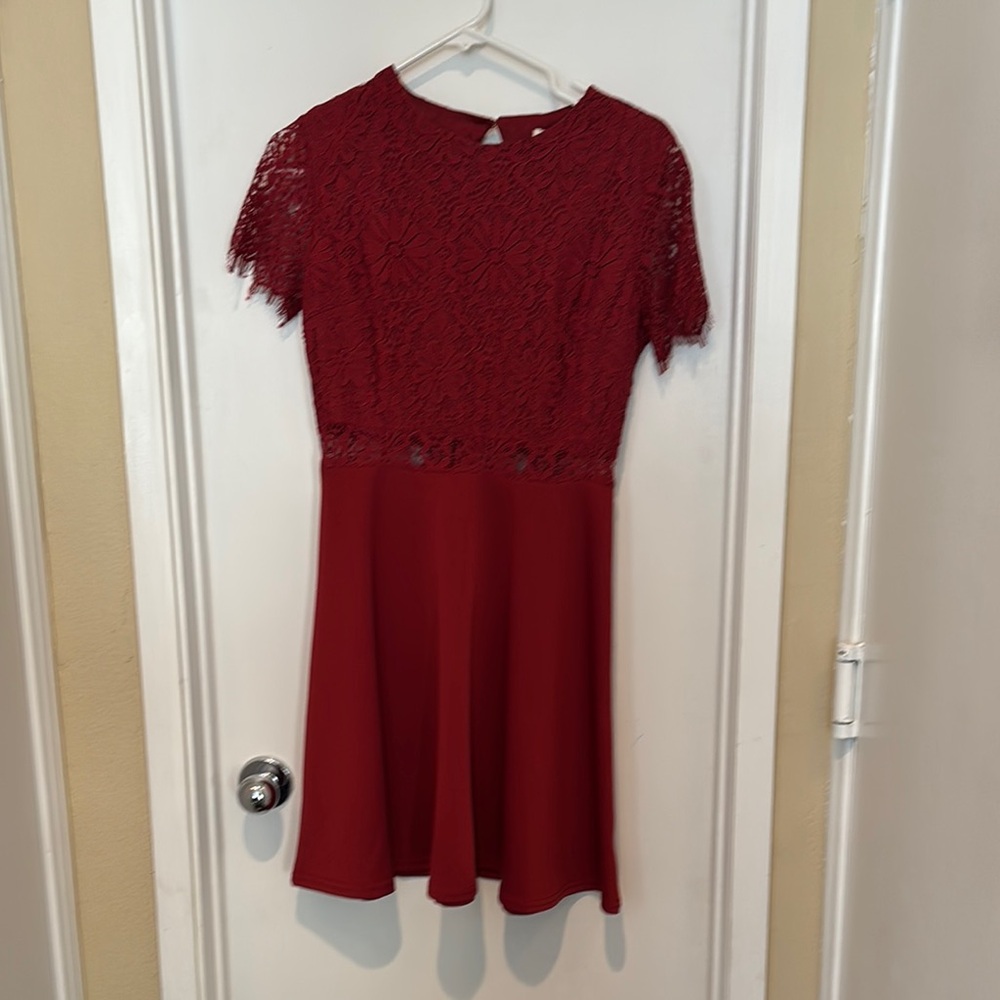 Francesca's Collections Red Fit and Flare Mini Dress